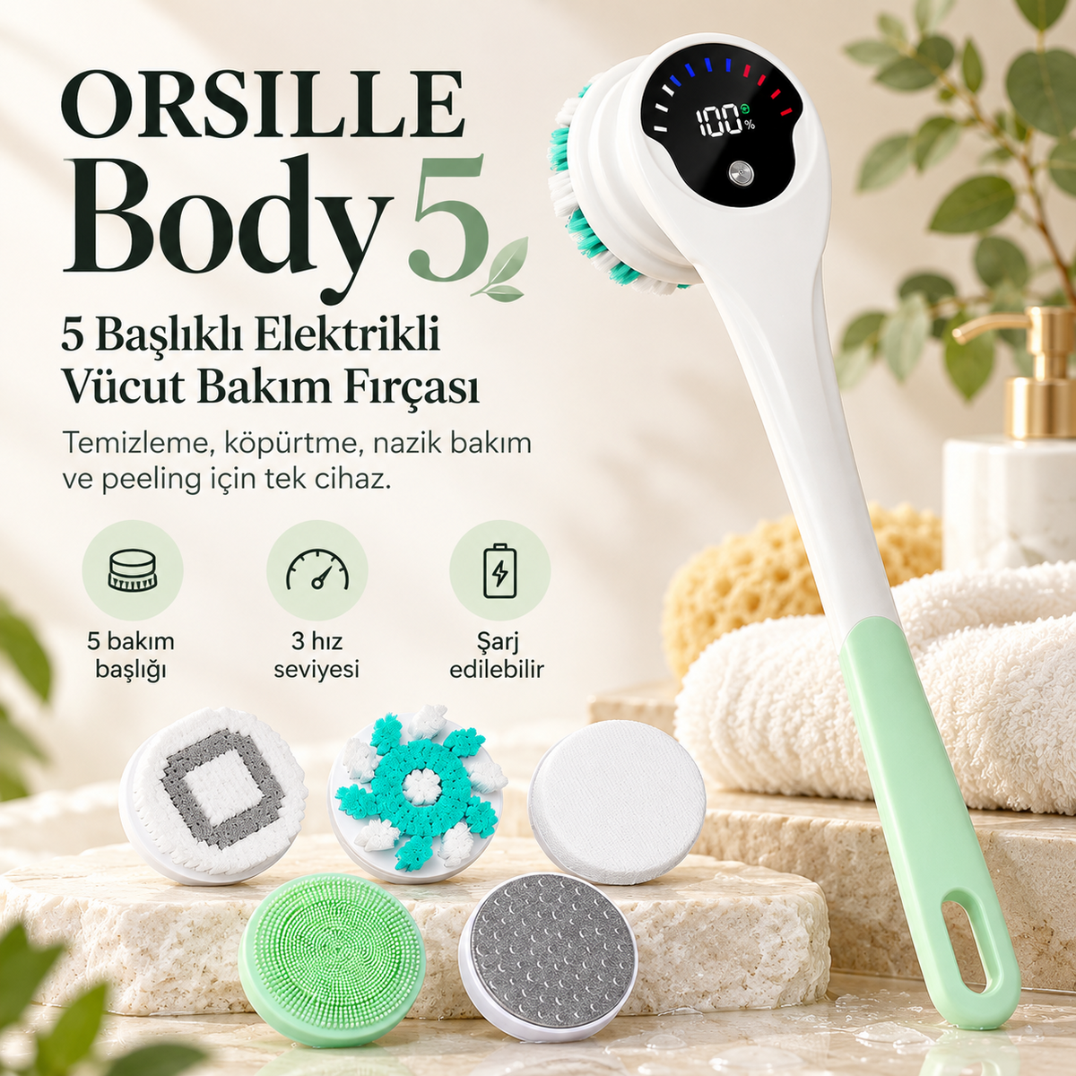 ORSILLE Body Wash elektrikli vücut bakım fırçası ana ürün görseli